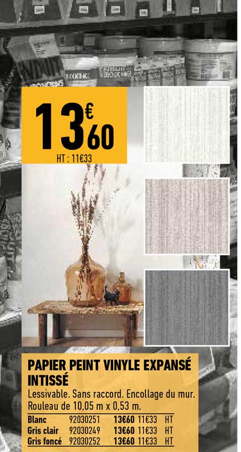 papier peint vinyle expansé intissé