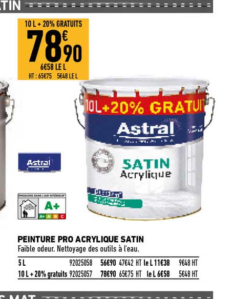 peinture pro acrylique satin astral