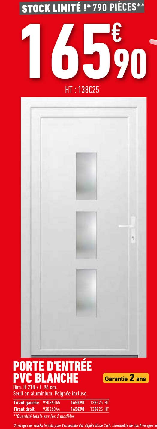 porte d'entrée pvc blanche