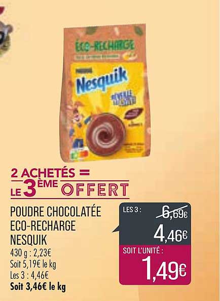 poudre chocolatée éco-recharge nesquik