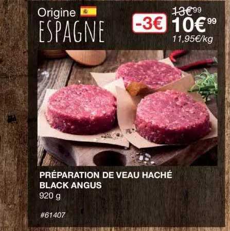 préparation de veau haché black angus