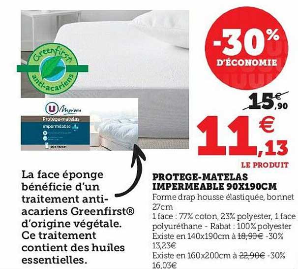 Protège-matelas Imperméable 90 X 190 Cm