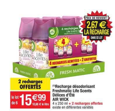 recharge désodorisant freshmatic life scents délices d'été air wick