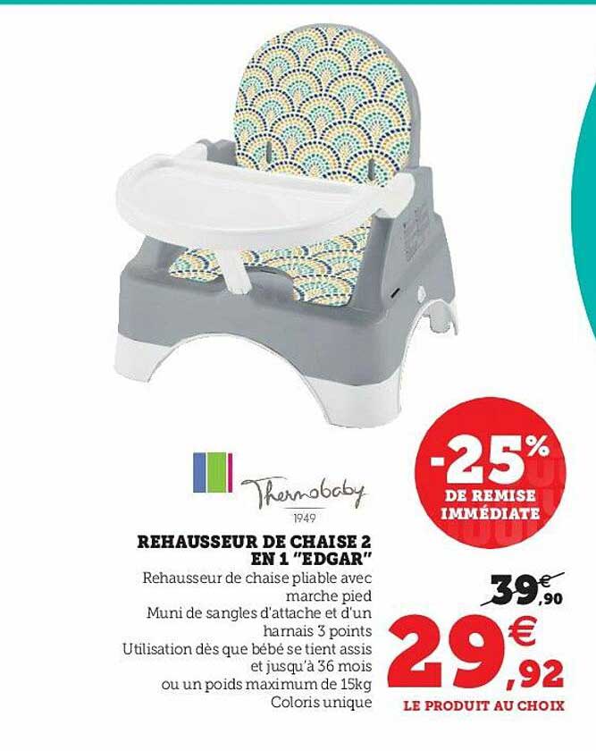 rehausseur de chaise 2 en 1 "edgar" thermobaby