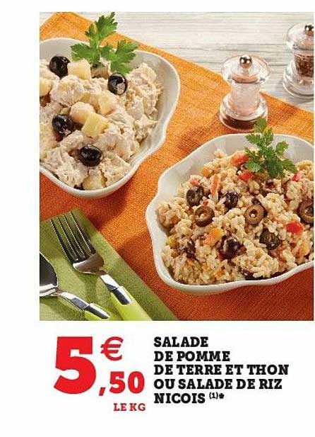 salade de pomme de terre et thon ou salade de riz niçois