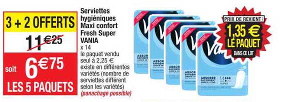 Serviettes Hygiéniques Maxi Confort Fresh Super Vania