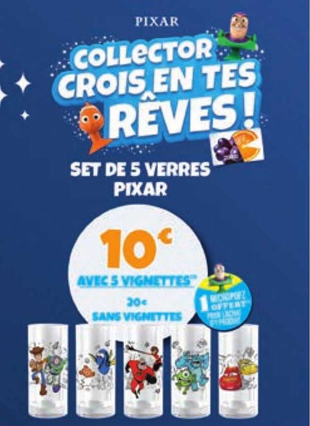 set de 5 verres pixar