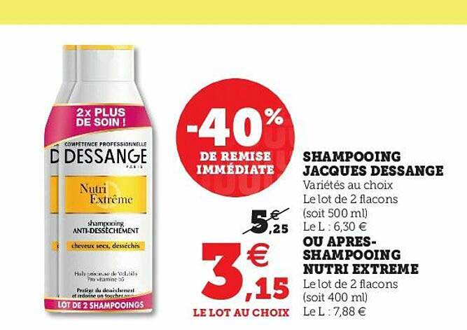 shampooing jacques dessange ou après-shampooing nutri extrême