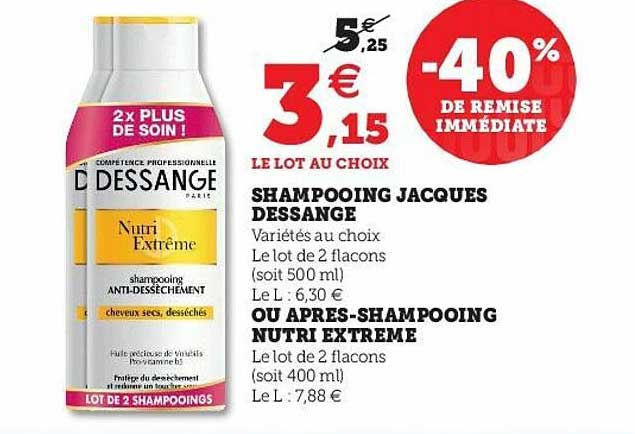 shampooing jacques dessange ou après-shampooing nutri extrême