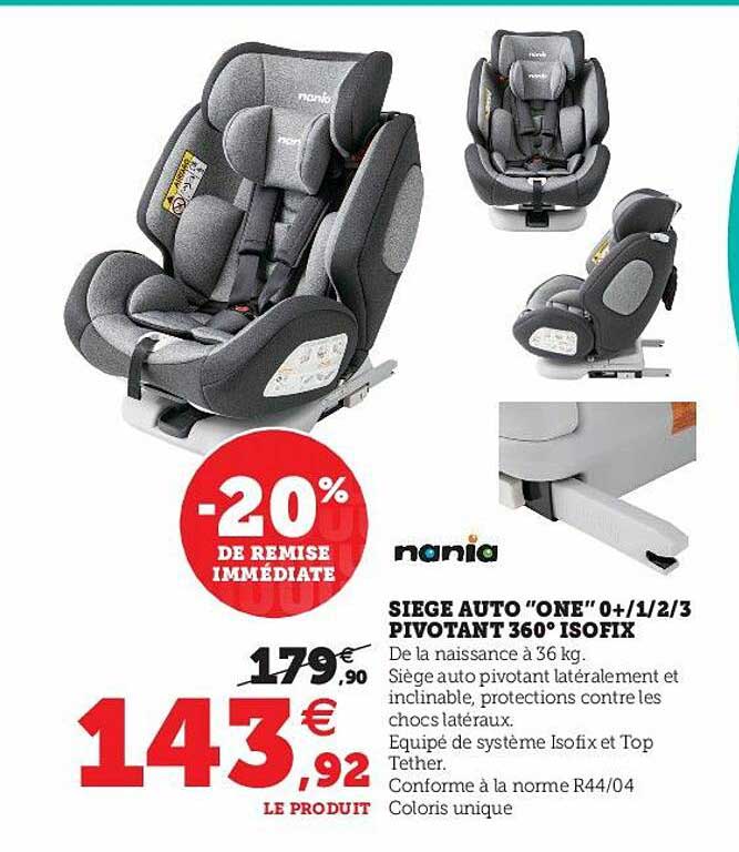 Siège Auto "one" 0+-1-2-3 Pivotant 360° Isofix