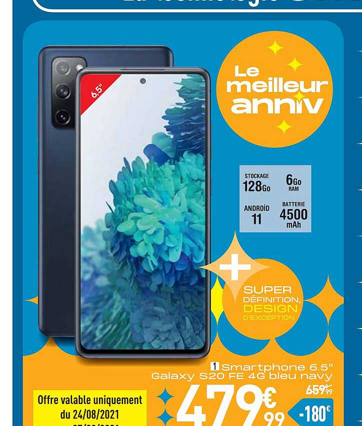 smartphone 6.5" galaxy s20 fe 4g bleu navy