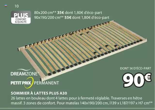 sommier à lattes plus a30 dreamzone
