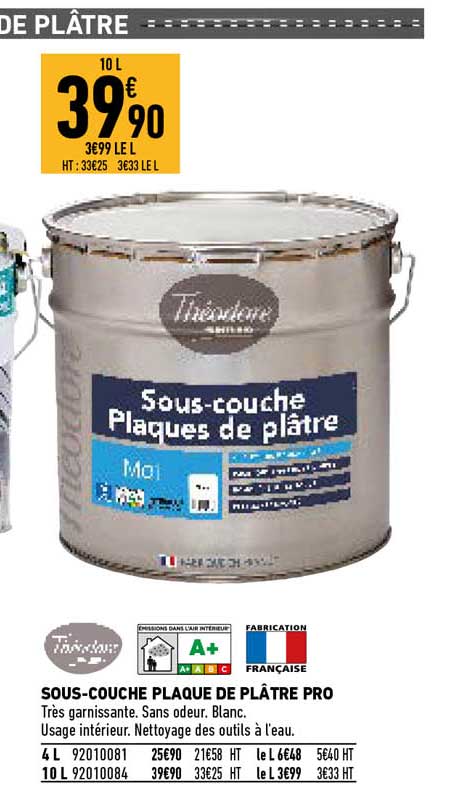 sous-couche plaque de plâtre pro