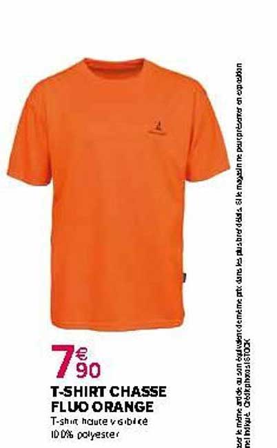 t-shirt chasse fluo orange