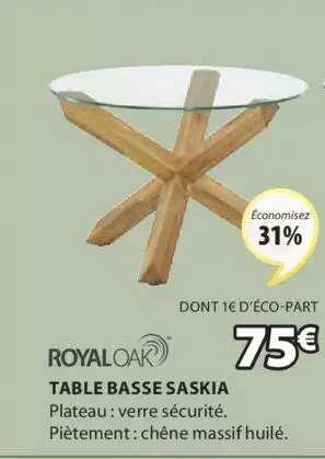 table basse saskia royal oak