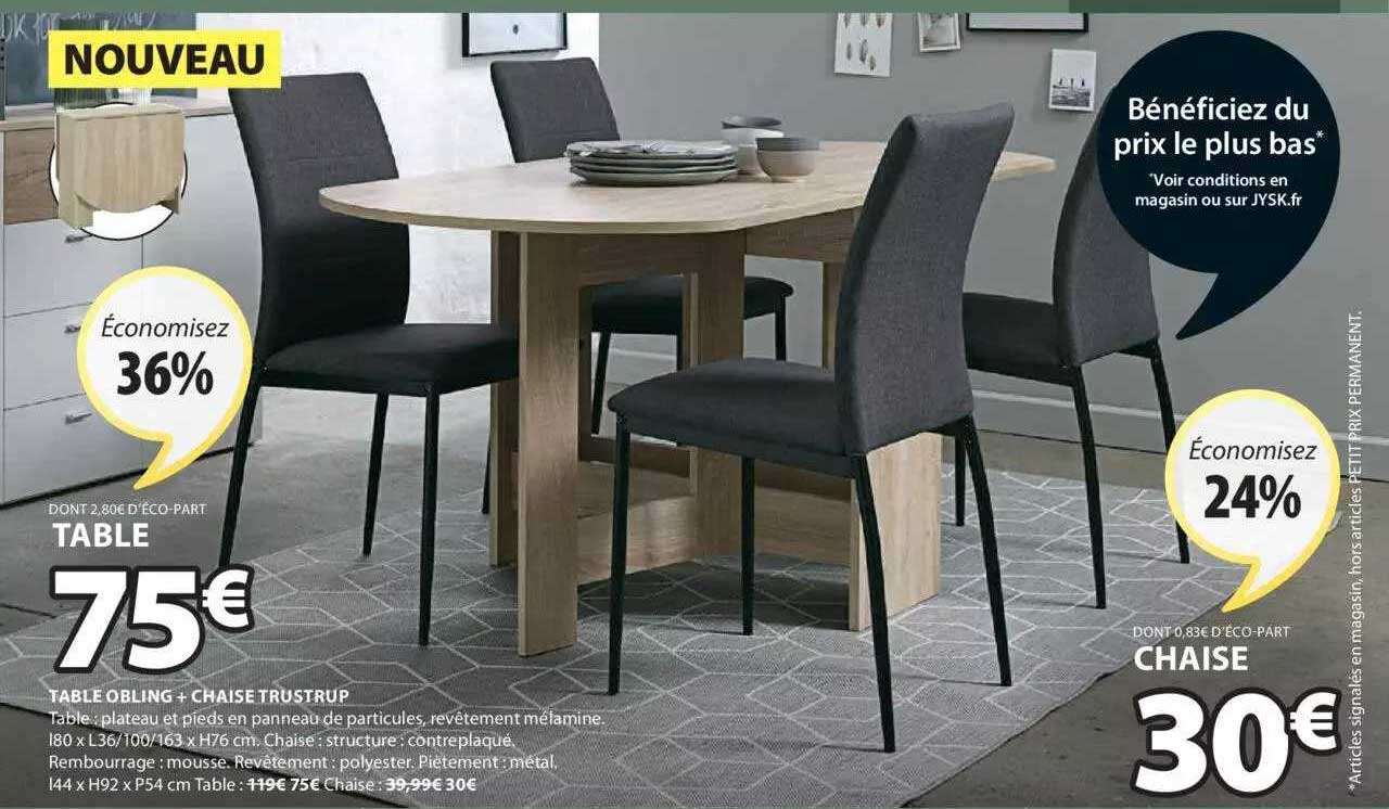 table obling + chaise strustrup