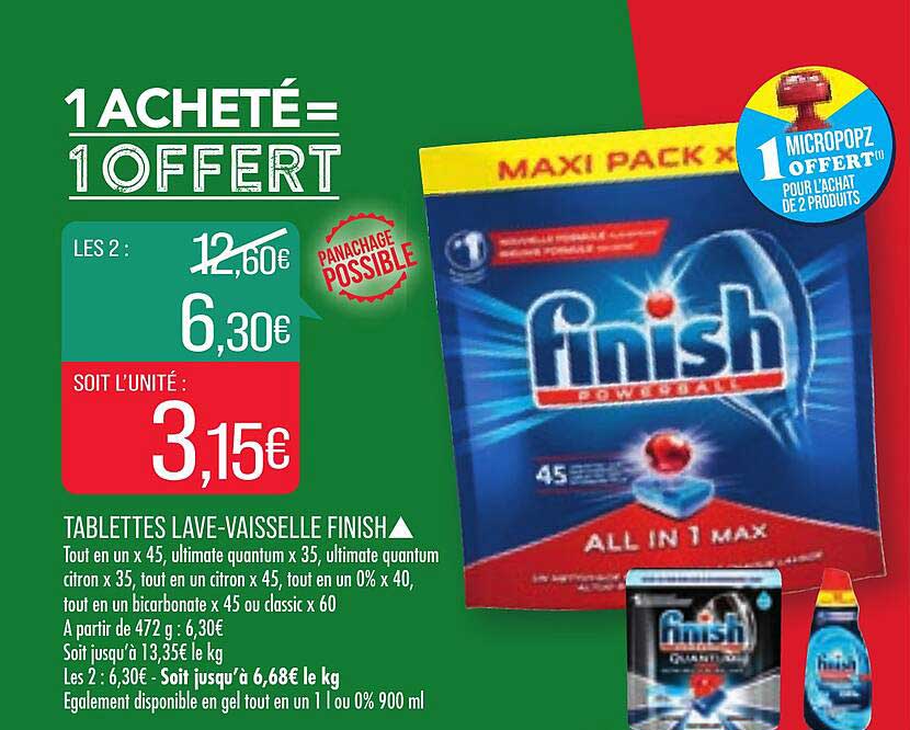 tablettes lave-vaisselle finish