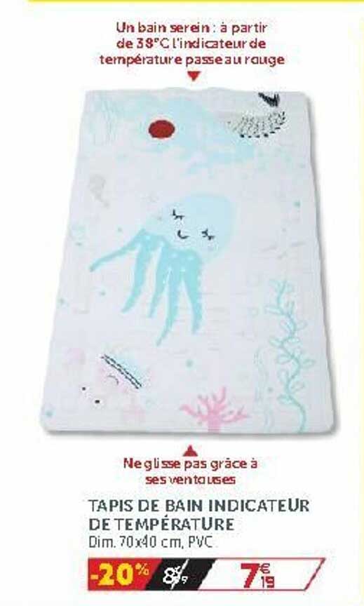 tapis de bain indicateur de température