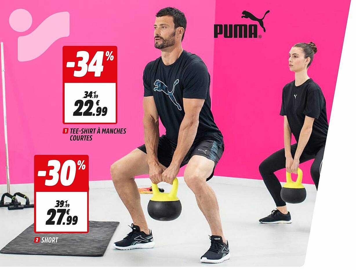 tee-shirt à manches courtes, short puma