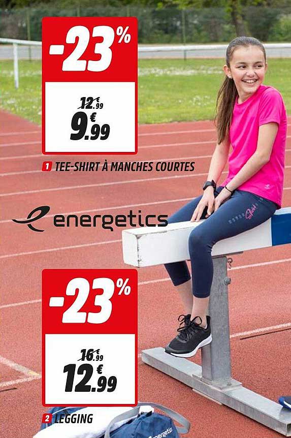 tee-shirt à manches courtes energetics, legging