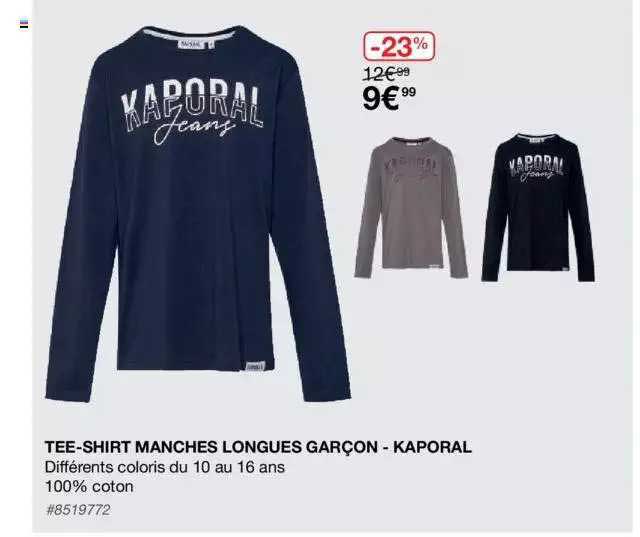 Tee-shirt Manches Longues Garçon - Kaporal