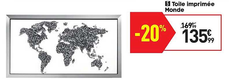 Toile Imprimée Monde