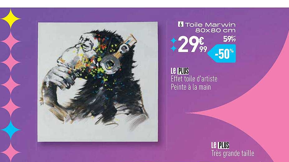 toile marwin 80 x 80 cm