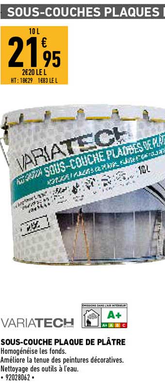 variatech sous-couche plaque de plâtre