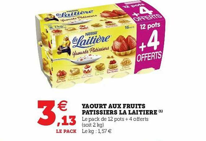 yaourt aux fruits pâtissiers la laitière