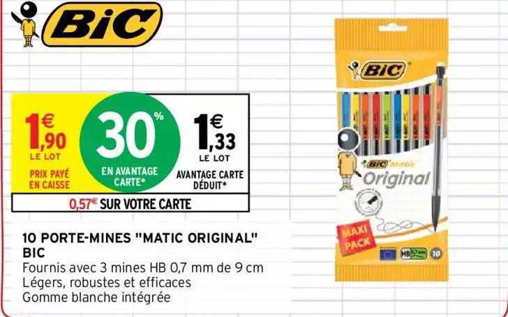 10 porte-mines matic original bic