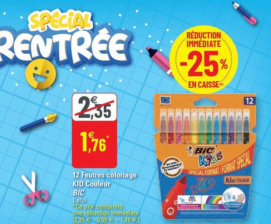 12 feutres coloriage kid couleur bic