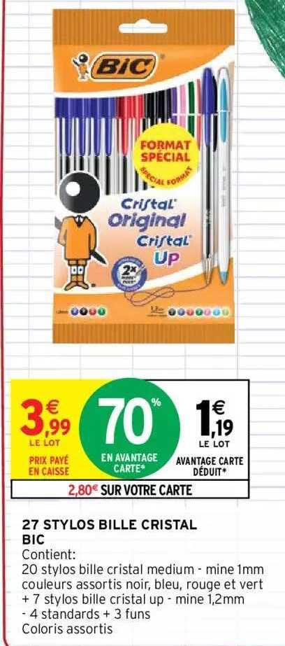 27 Stylos Bille Cristal Bic