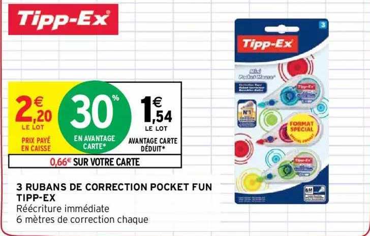 3 rubans de correction pocket fun tipp-ex