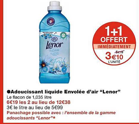 adoucissant liquide envolée d'air lenor