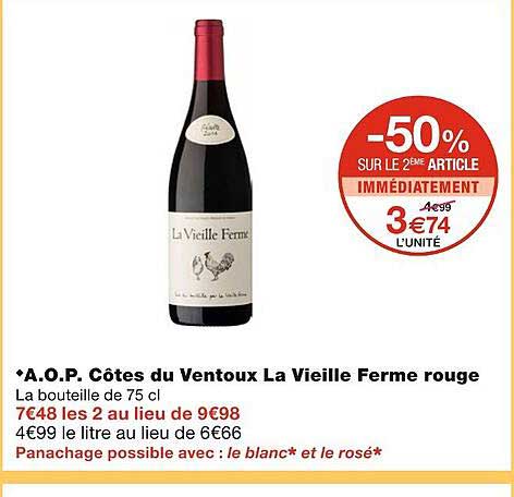 Aop Côtes Du Ventoux La Vieille Ferme Rouge