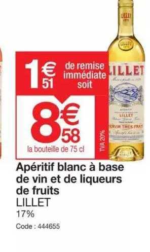 apéritif blanc à base de vin et de liqueurs de fruits lillet
