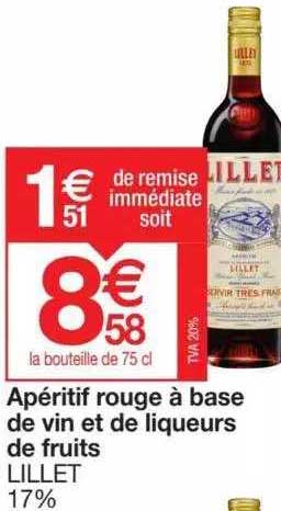 apéritif rouge à base de vin et de liqueurs de fruits lillet