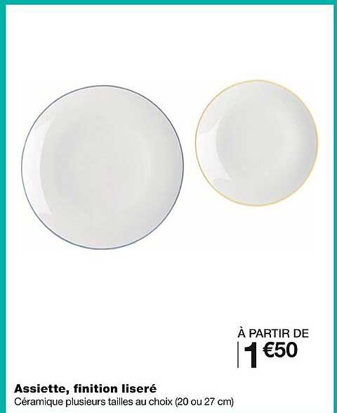 assiette, finition liseré