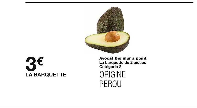 avocat bio mûr à point