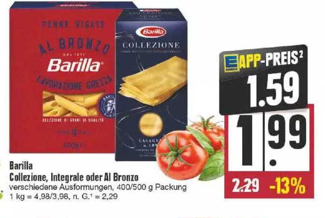 barilla collezione, integrale oder al bronzo