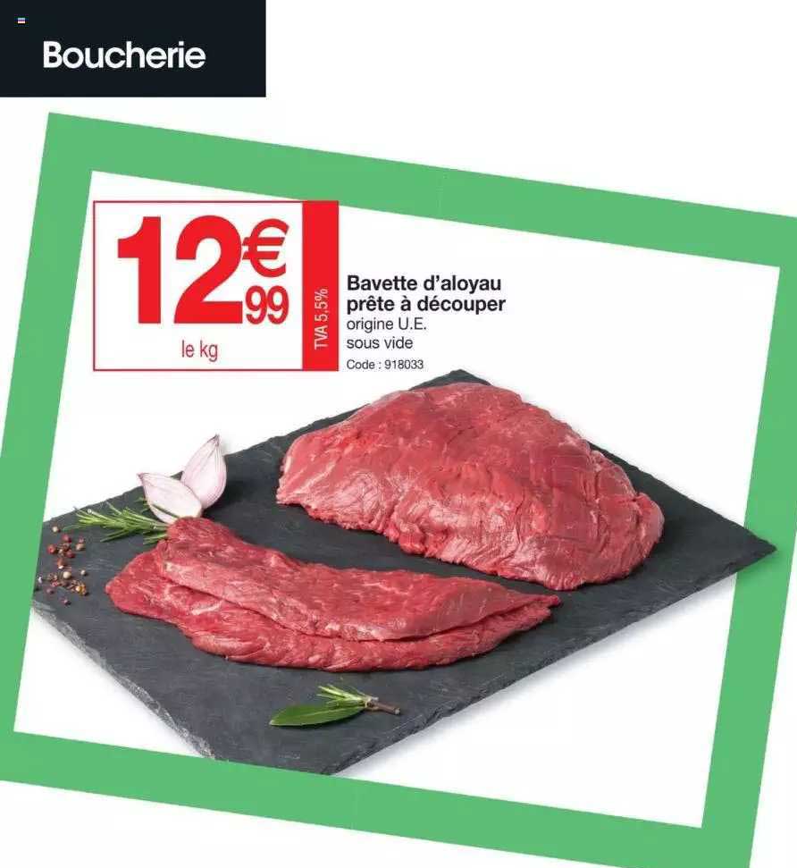 bavette d'aloyau prête à découper