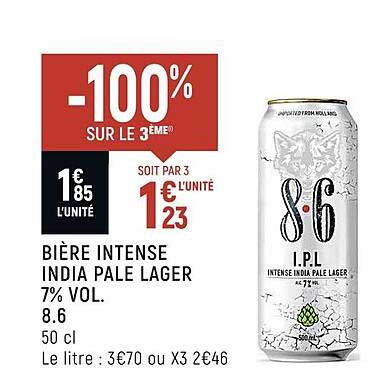 bière intense india pale lager 7% vol. 8.6