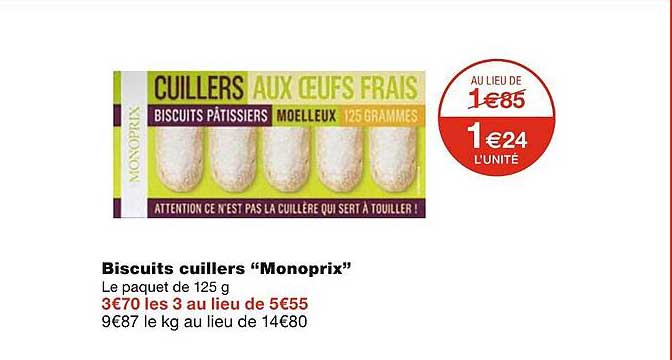 biscuits cuillers monoprix