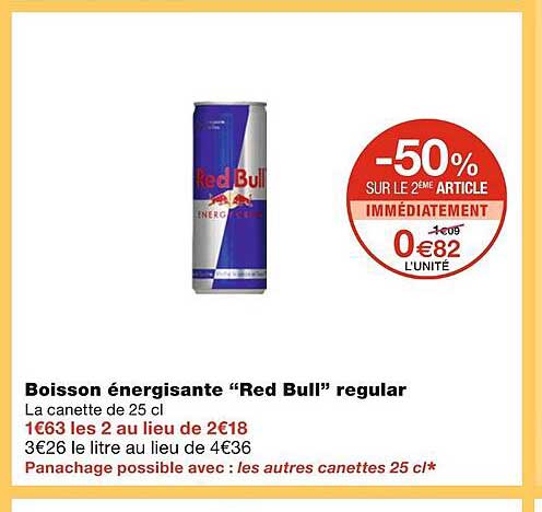 boisson énergisante red bull regular