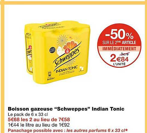 boisson gazeuse schweppes indian tonic