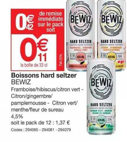 boissons hard seltzr bewiz