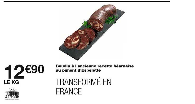 boudin à l'ancienne recette béarnaise au piment d'espelette