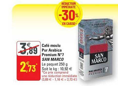 Café Moulu Pur Arabica Premium N°7 San Marco