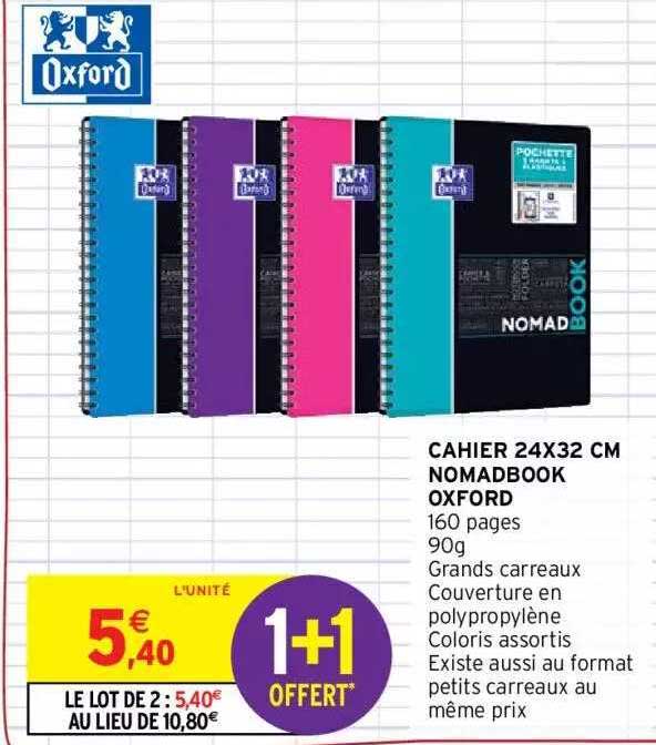 cahier 24x32 cm nomadbook oxford