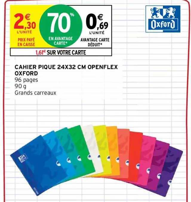 cahier piqué 24x32 cm openflex oxford